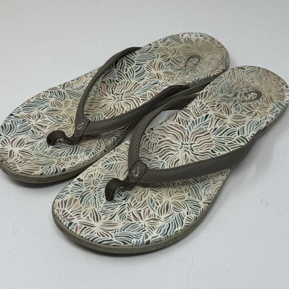 Olukai Ho'Opio Thong Flip Flop Sandals Brown Women’s 10 - Picture 3 of 4